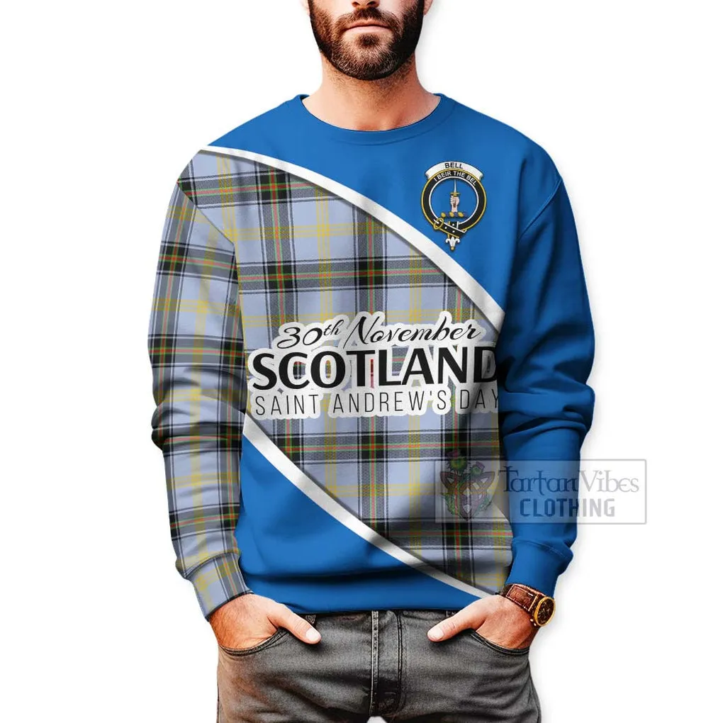 Bell Family Crest Tartan Sweatshirt Celebrate Saint Andrew's Day in Style