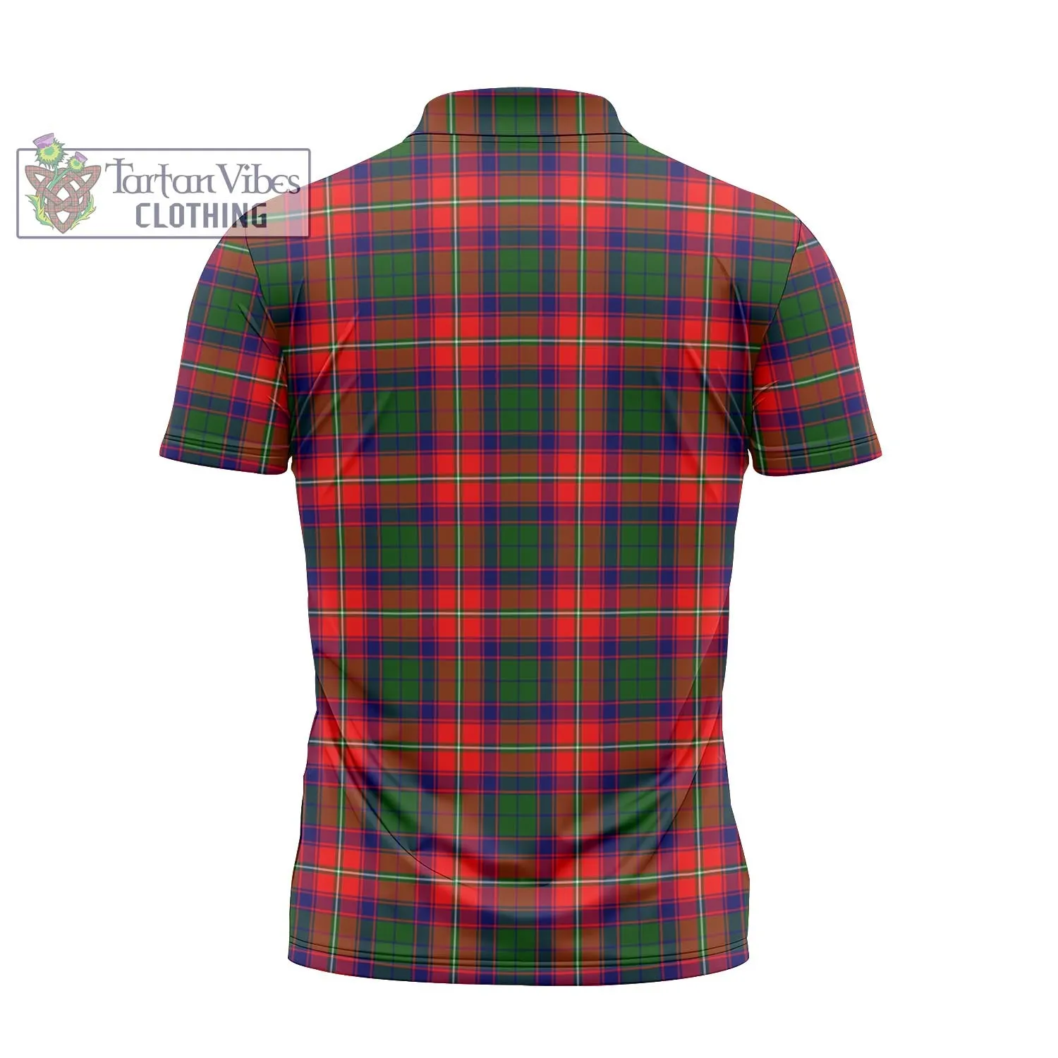 Belshes Tartan Zipper Polo Shirt with Family Crest