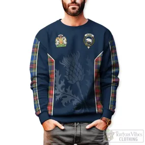 Bethune Tartan Sweatshirt with Family Crest and Scottish Thistle Vibes Sport Style