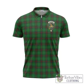 Beveridge Tartan Zipper Polo Shirt with Family Crest