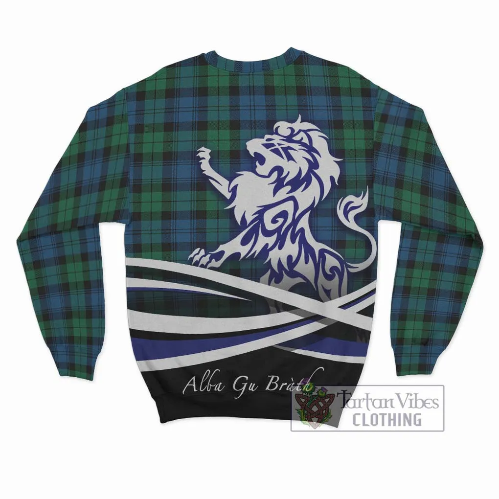 Black Watch Ancient Tartan Sweatshirt with Alba Gu Brath Regal Lion Emblem