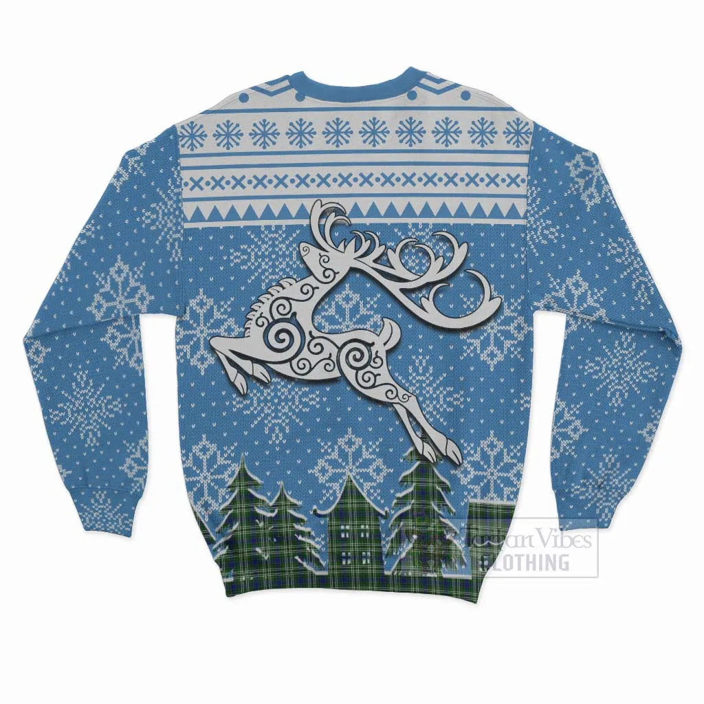 Blackadder Clan Christmas Sweatshirt Celtic Reindeer Style