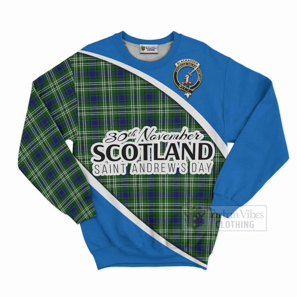 Blackadder Family Crest Tartan Sweatshirt Celebrate Saint Andrew's Day in Style