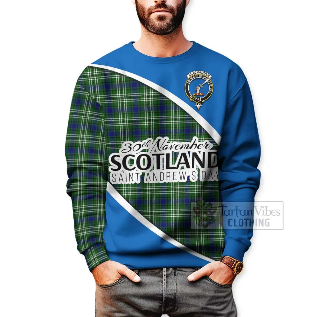 Blackadder Family Crest Tartan Sweatshirt Celebrate Saint Andrew's Day in Style