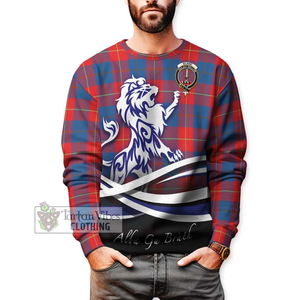 Blane Tartan Sweatshirt with Alba Gu Brath Regal Lion Emblem