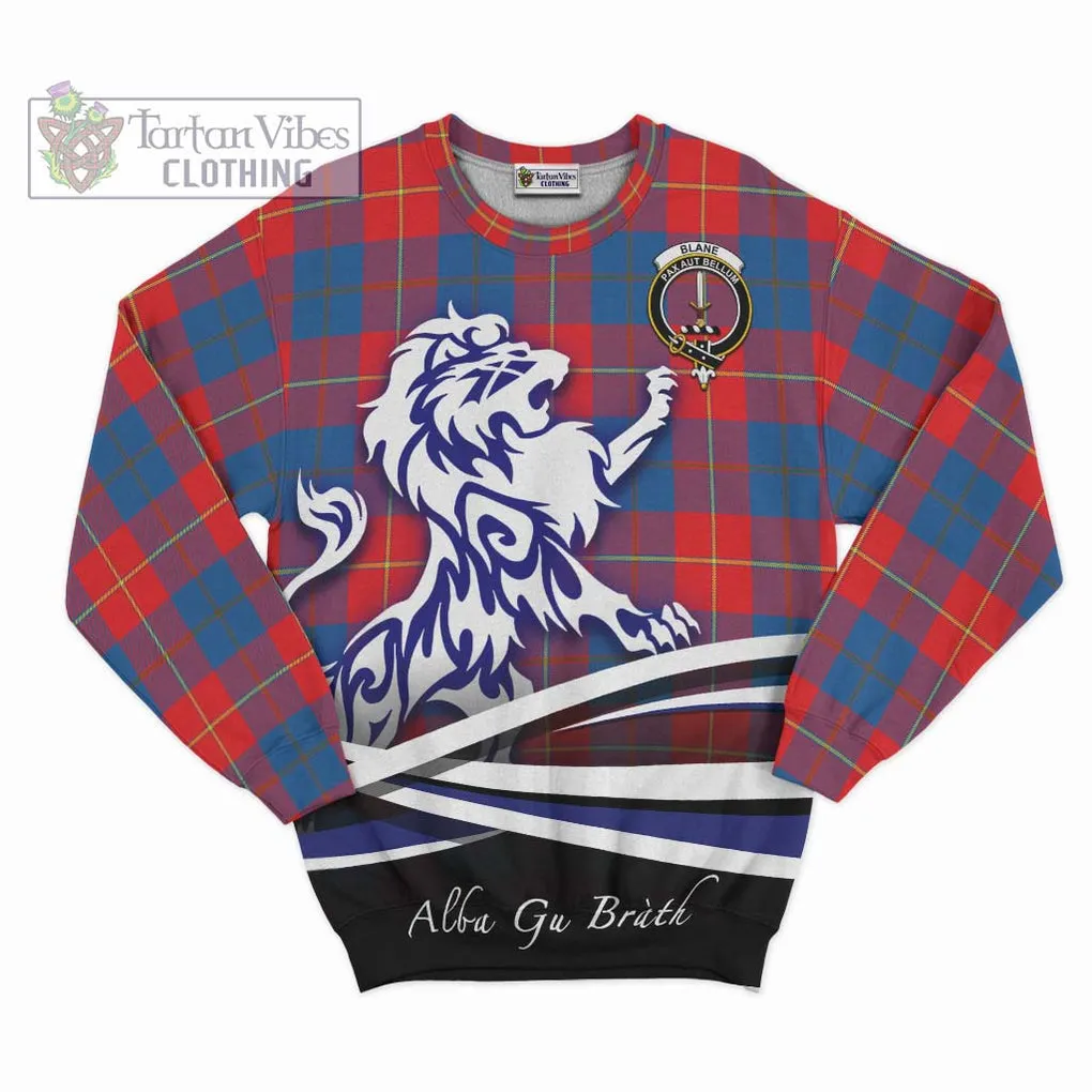 Blane Tartan Sweatshirt with Alba Gu Brath Regal Lion Emblem