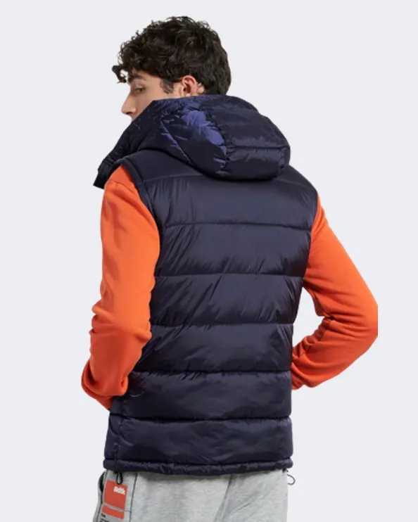 Bodytalk Gilet With Hood Men Lifestyle Vest Blue Black 1222-957523-495