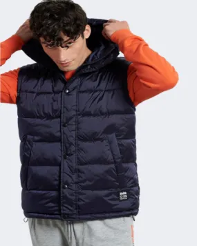 Bodytalk Gilet With Hood Men Lifestyle Vest Blue Black 1222-957523-495