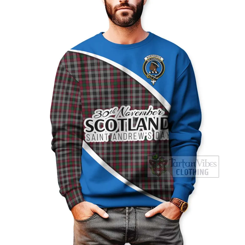 Borthwick Family Crest Tartan Sweatshirt Celebrate Saint Andrew's Day in Style