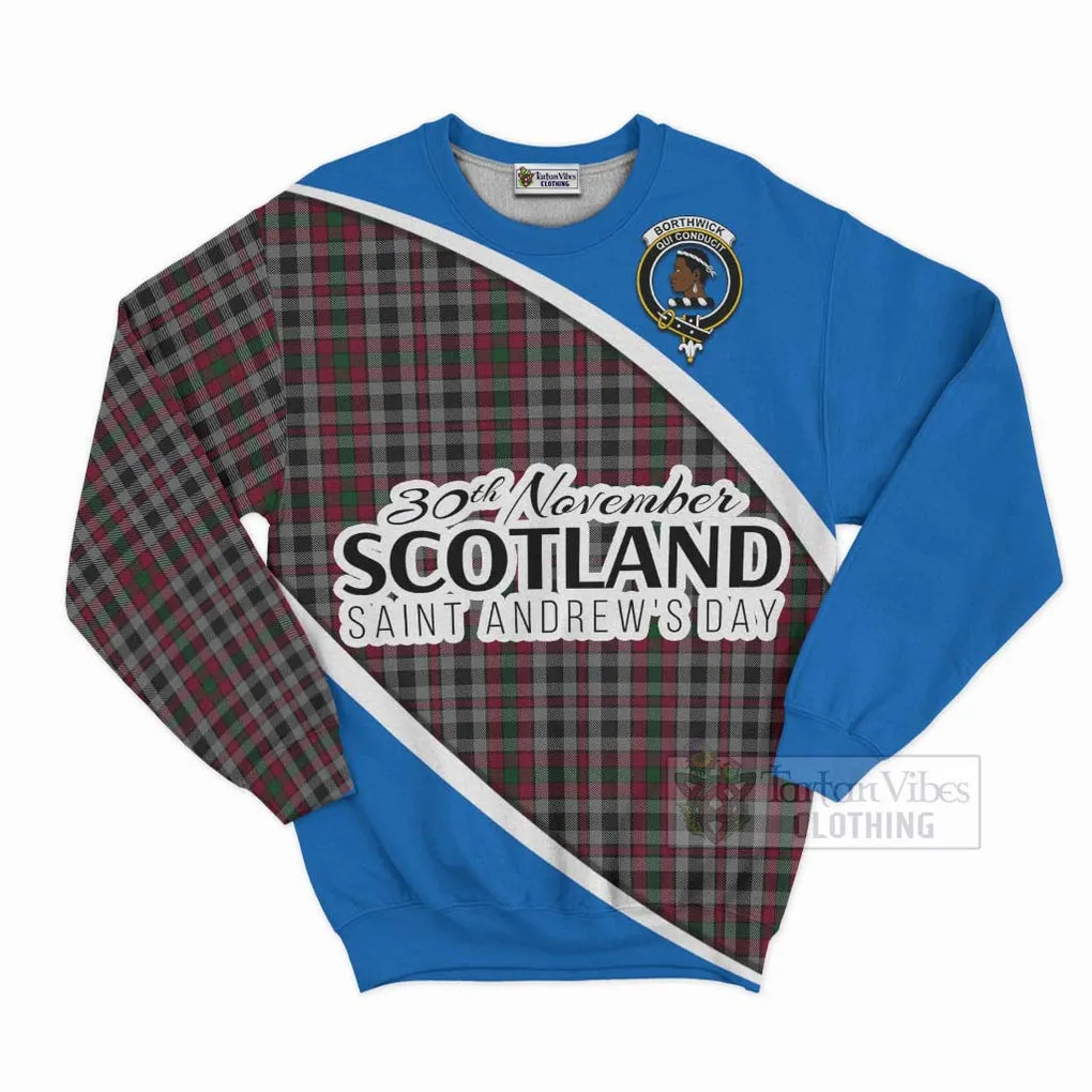 Borthwick Family Crest Tartan Sweatshirt Celebrate Saint Andrew's Day in Style