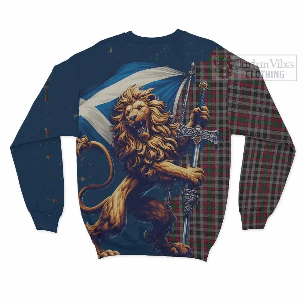 Borthwick Tartan Family Crest Sweatshirt with Scottish Majestic Lion