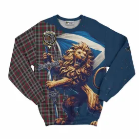 Borthwick Tartan Family Crest Sweatshirt with Scottish Majestic Lion