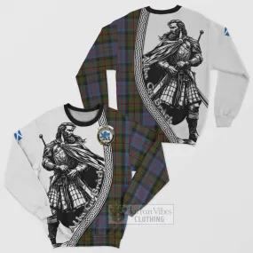 Bowie Tartan Clan Crest Sweatshirt with Highlander Warrior Celtic Style