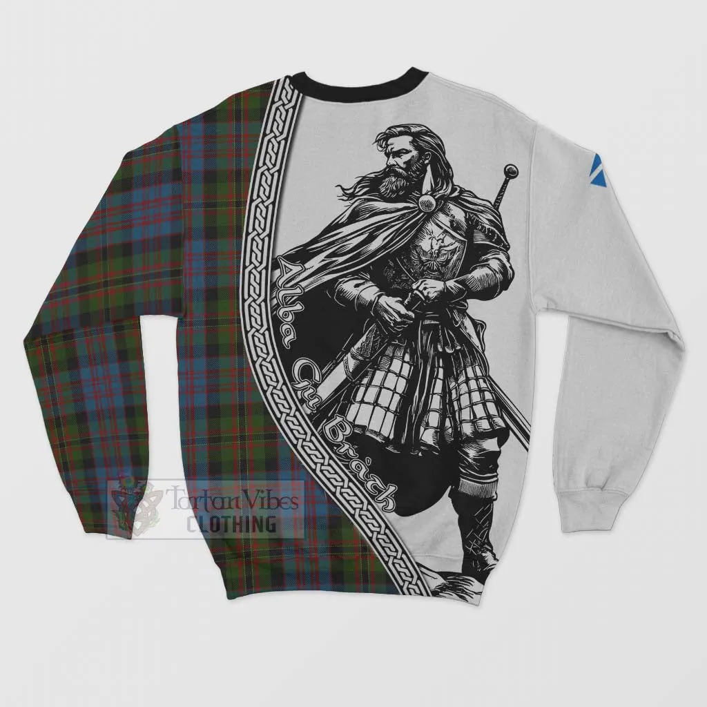 Bowie Tartan Clan Crest Sweatshirt with Highlander Warrior Celtic Style