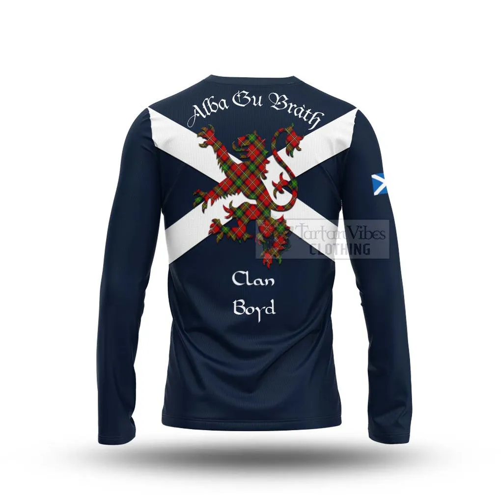 Boyd Tartan Lion Rampant Long Sleeve T-Shirt  Proudly Display Your Heritage with Alba Gu Brath and Clan Name