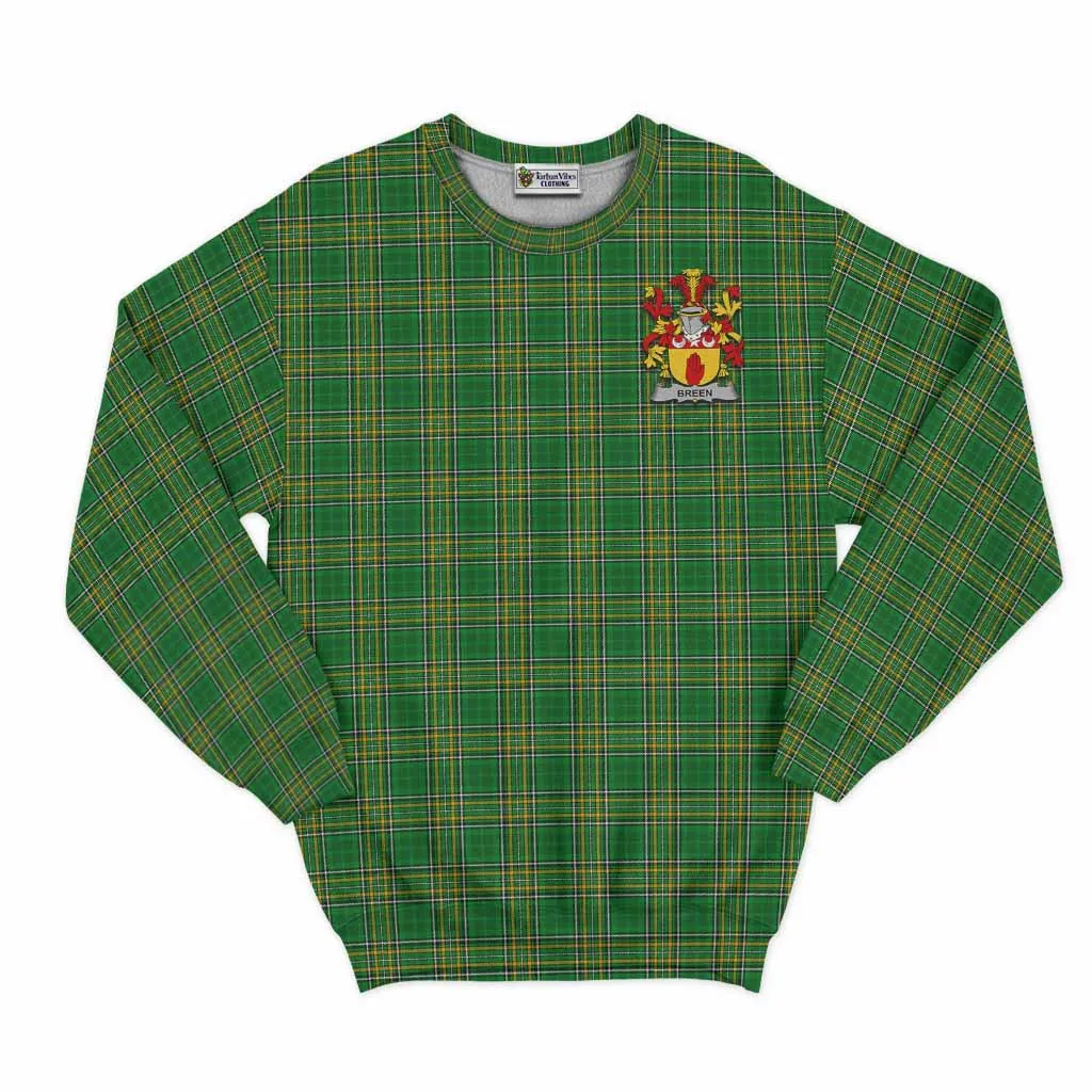 Breen Irish Clan Tartan Sweatshirt with Coat of Arms