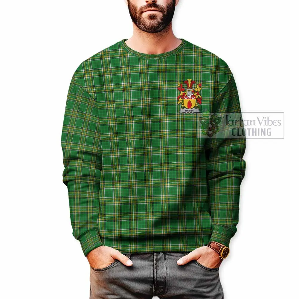 Breen Irish Clan Tartan Sweatshirt with Coat of Arms