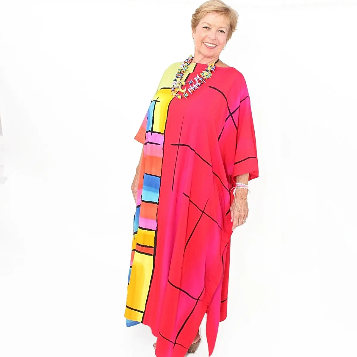 Bright Color Blocks Caftan