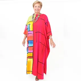 Bright Color Blocks Caftan