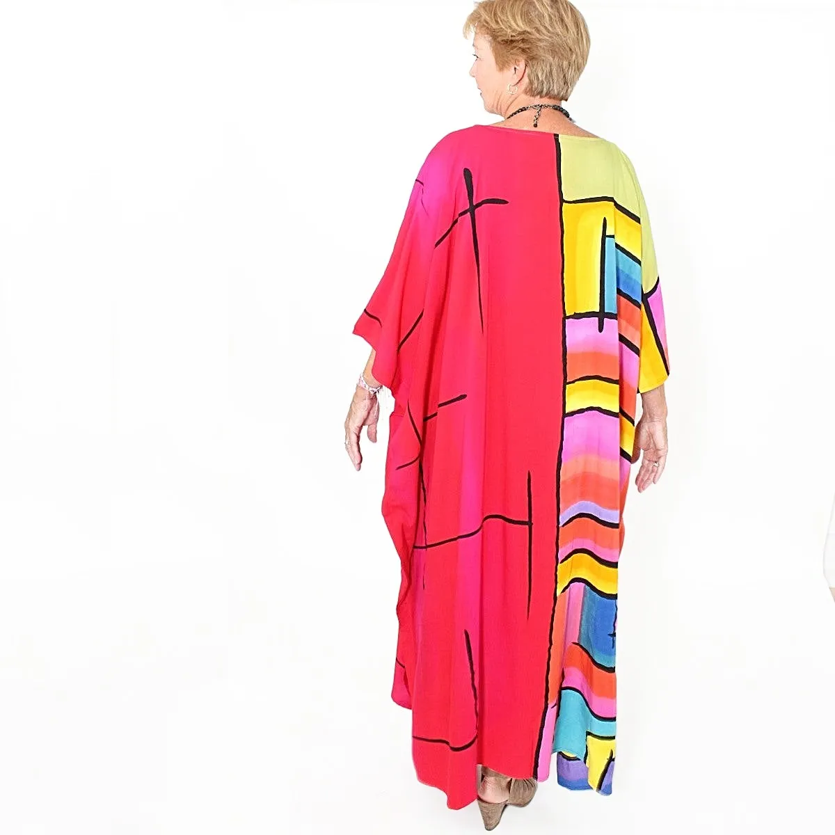 Bright Color Blocks Caftan