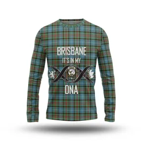 Brisbane Tartan Long Sleeve T-Shirt with Family Crest DNA In Me Style