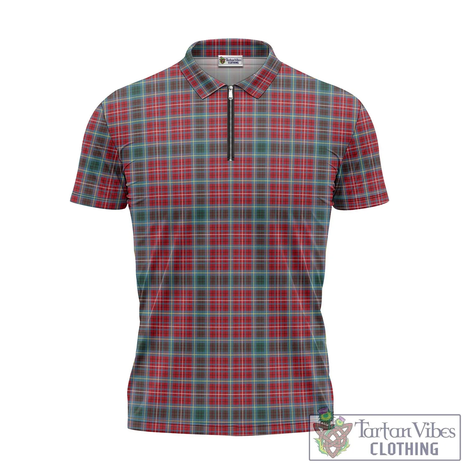 British Columbia Province Canada Tartan Zipper Polo Shirt