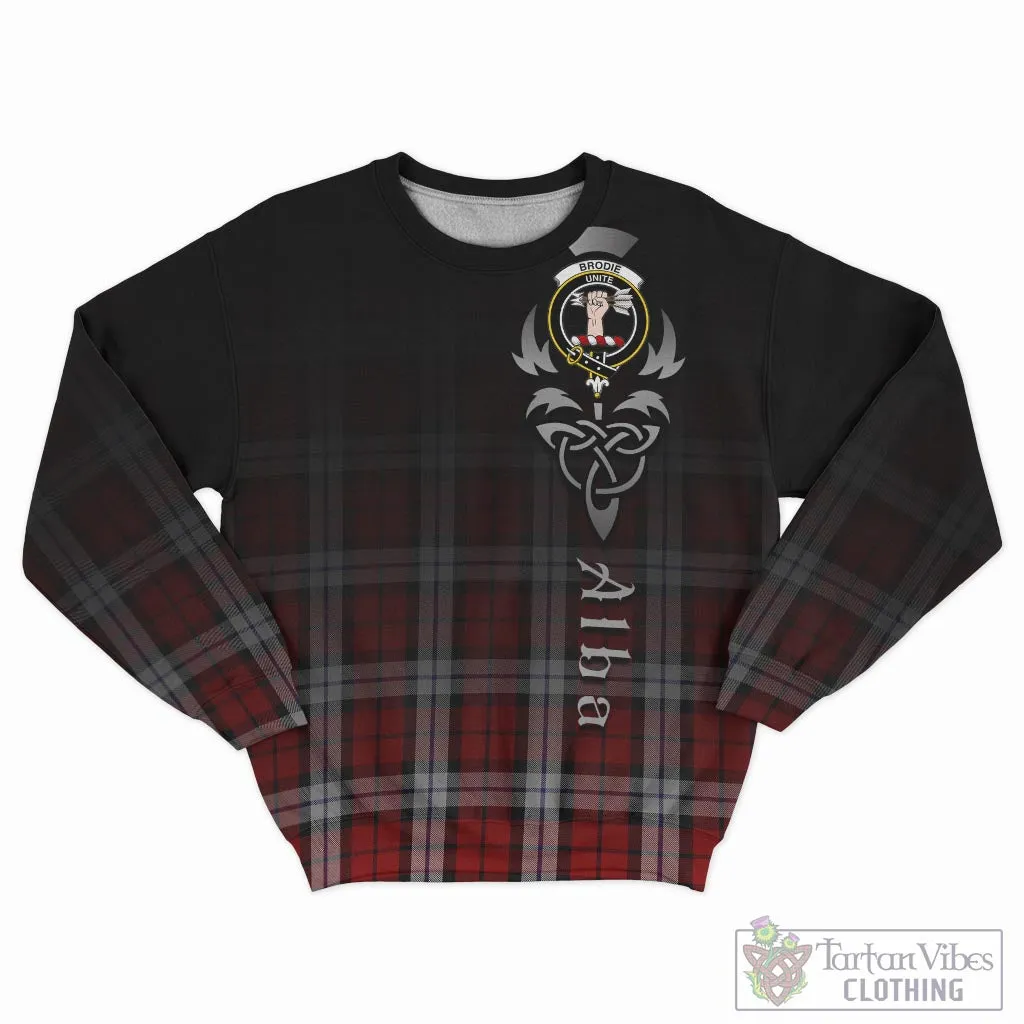 Brodie Dress Tartan Sweatshirt Featuring Alba Gu Brath Family Crest Celtic Inspired