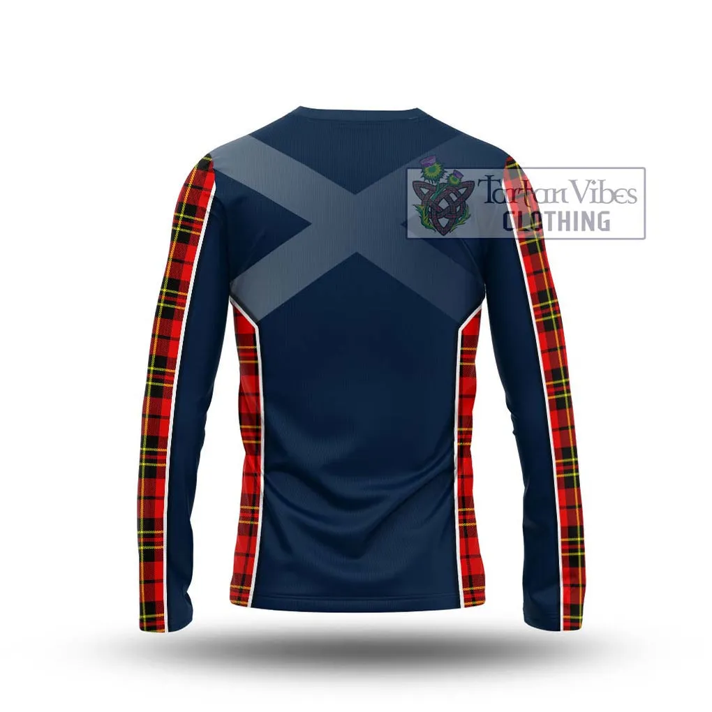 Brodie Modern Tartan Long Sleeve T-Shirt with Family Crest and Lion Rampant Vibes Sport Style