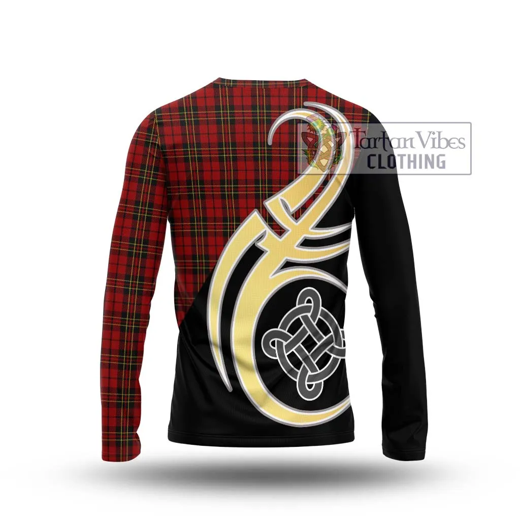 Brodie Tartan Long Sleeve T-Shirt with Family Crest and Celtic Symbol Style