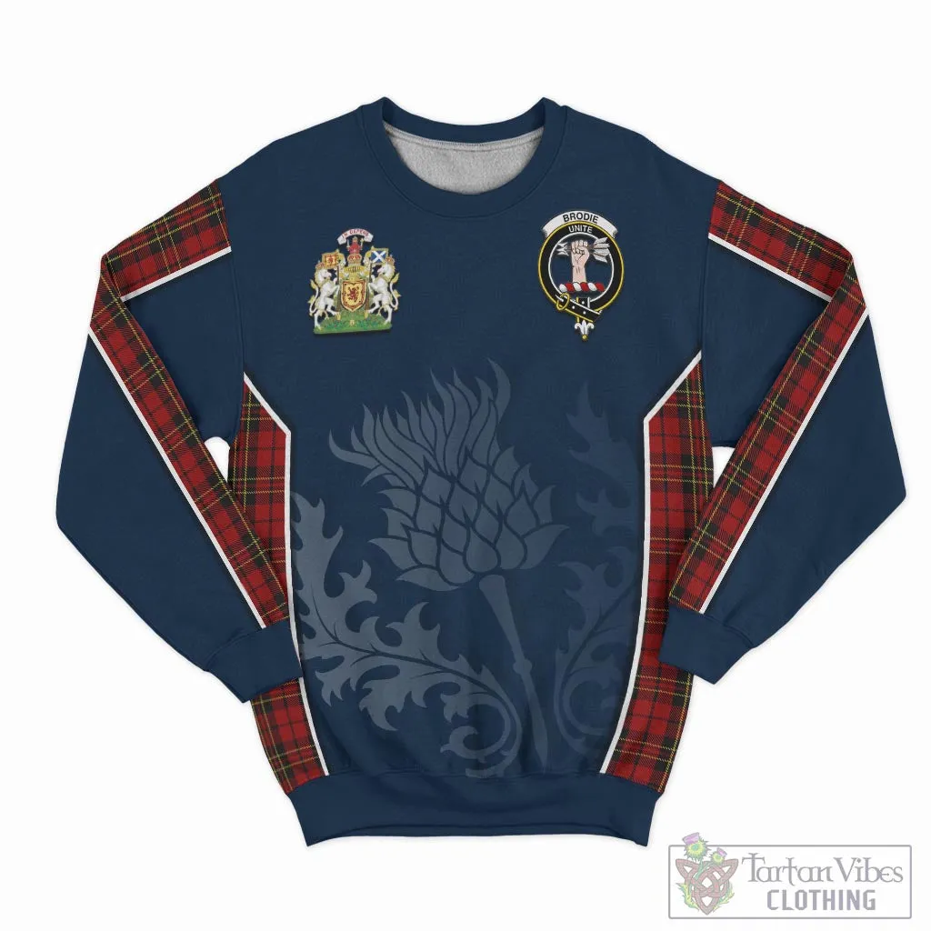 Brodie Tartan Sweatshirt with Family Crest and Scottish Thistle Vibes Sport Style