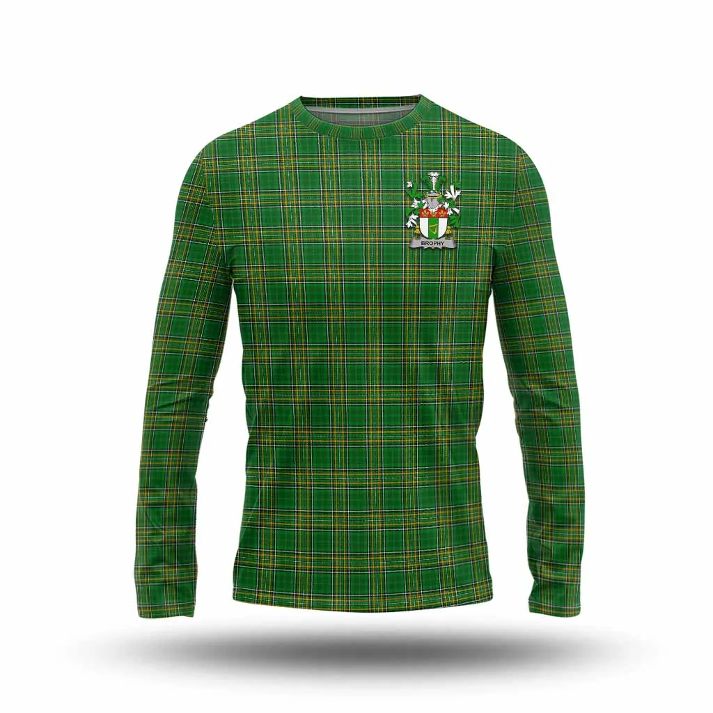 Brophy Irish Clan Tartan Long Sleeve T-Shirt with Coat of Arms