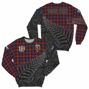 Brown (Broun) Crest Tartan Sweatshirt with New Zealand Silver Fern Half Style