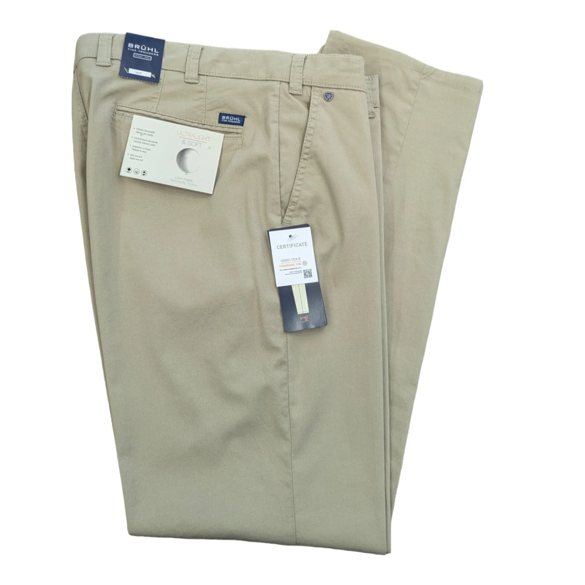 Bruhl Textured Cotton Stretch Chino Venice Ultralight Sand