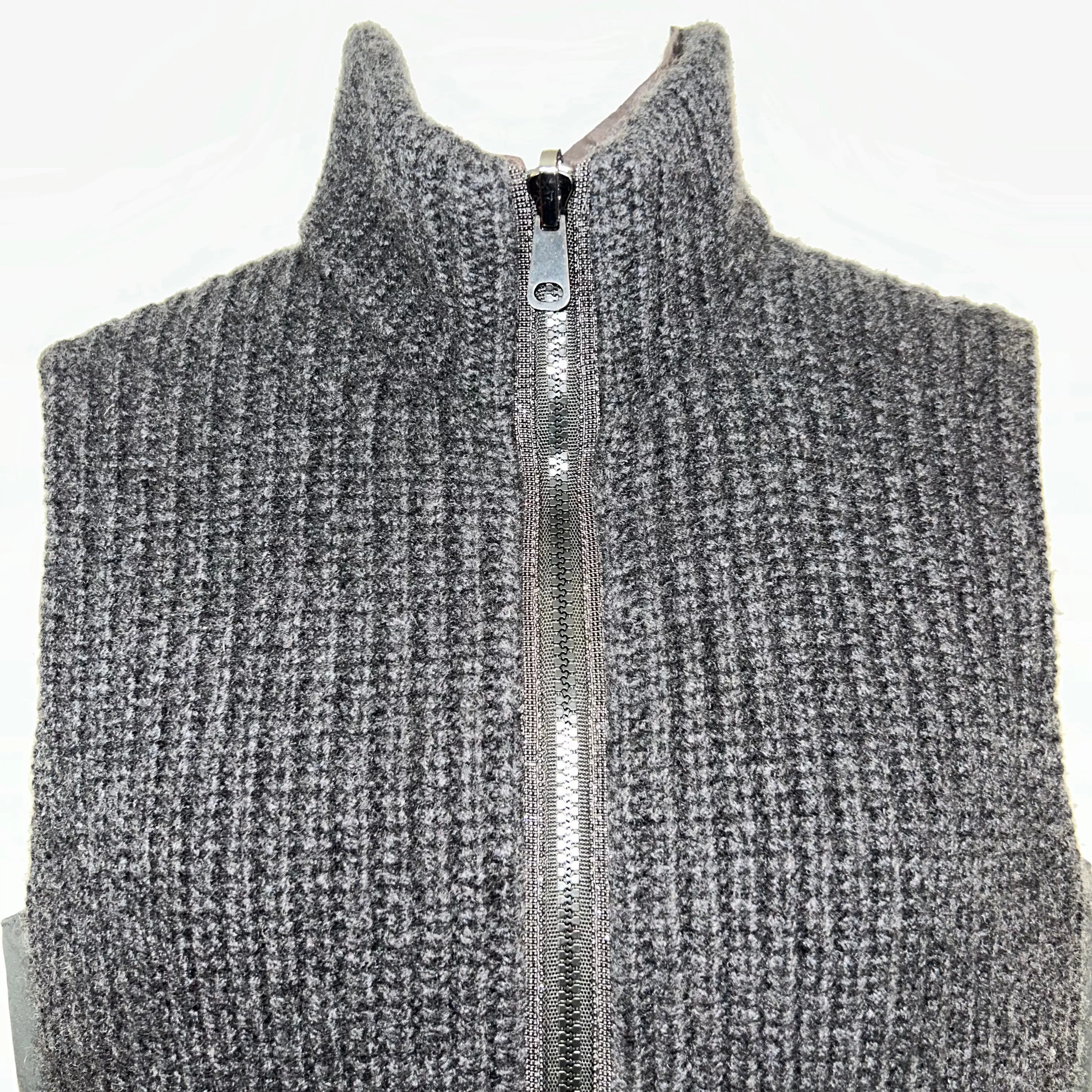 Brunello Cucinelli £2650 Charcoal Cashmere Knit Reversible Gilet L