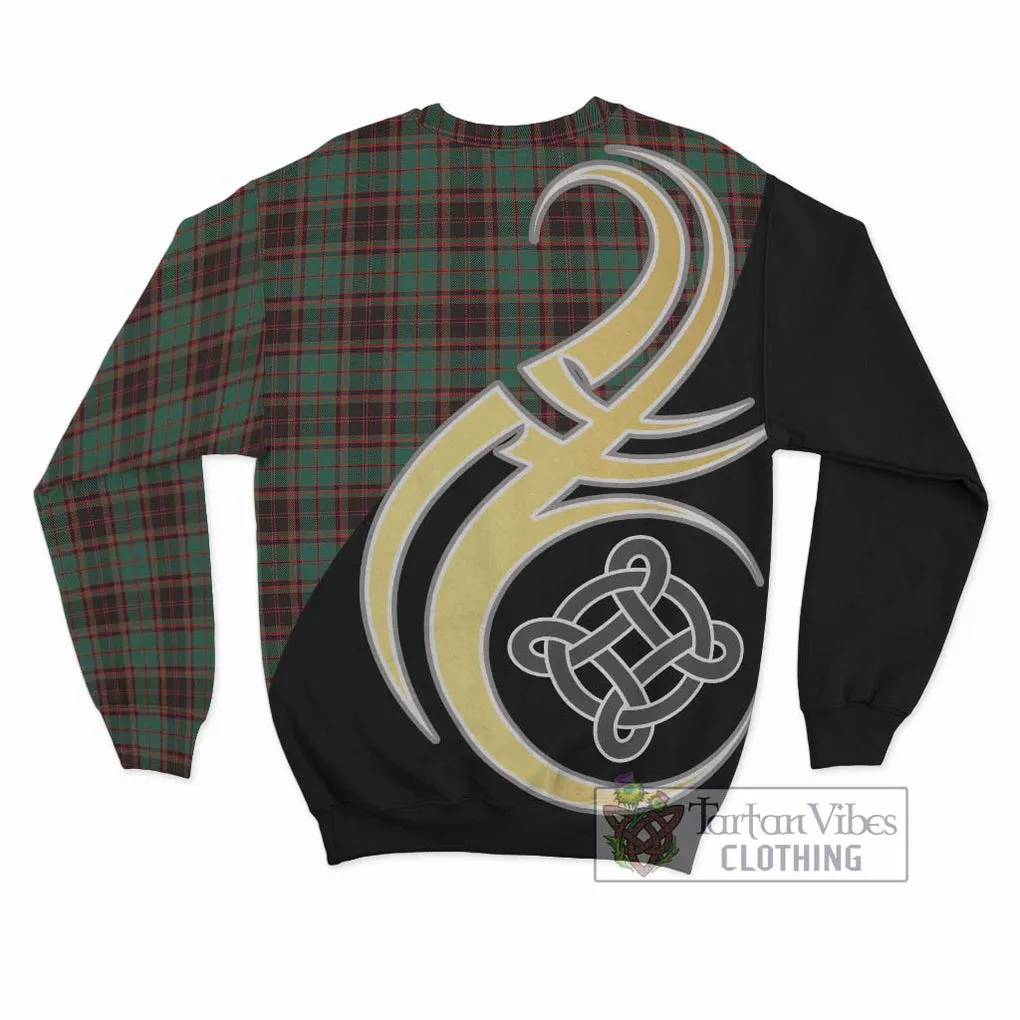 Buchan Ancient Tartan Sweatshirt with Family Crest and Celtic Symbol Style