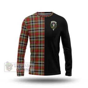 Buchanan Old Dress Tartan Long Sleeve T-Shirt with Family Crest and Half Of Me Style