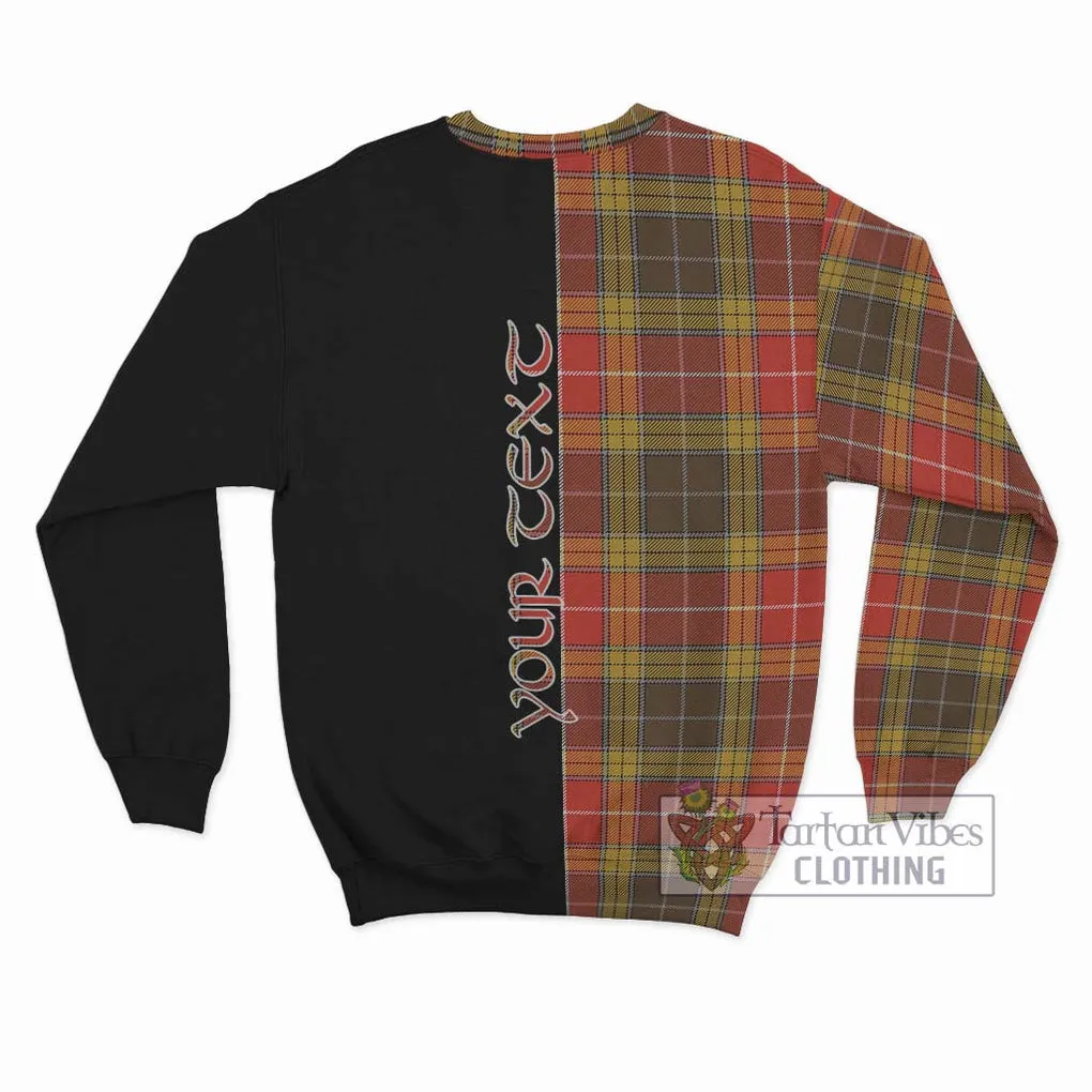 Buchanan Old Set Weathered Tartan Sweatshirt with Family Crest and Half Of Me Style