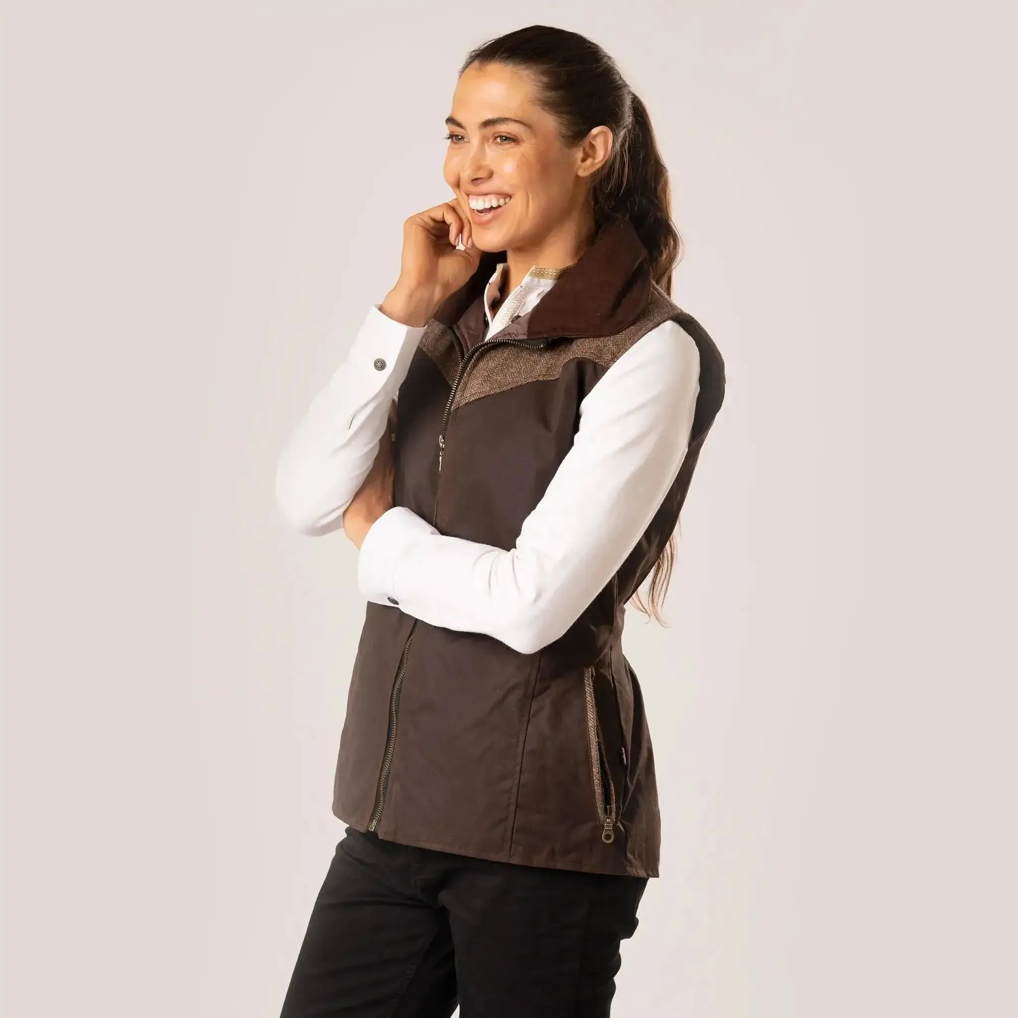 Burghley Herringbone Wax Gilet