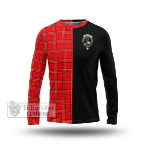 Burnett Modern Tartan Long Sleeve T-Shirt with Family Crest and Half Of Me Style