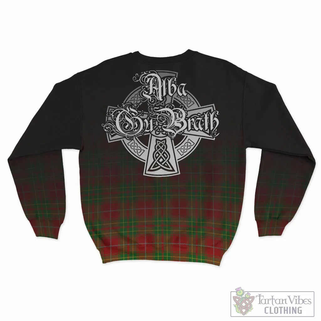 Burnett Tartan Sweatshirt Featuring Alba Gu Brath Family Crest Celtic Inspired