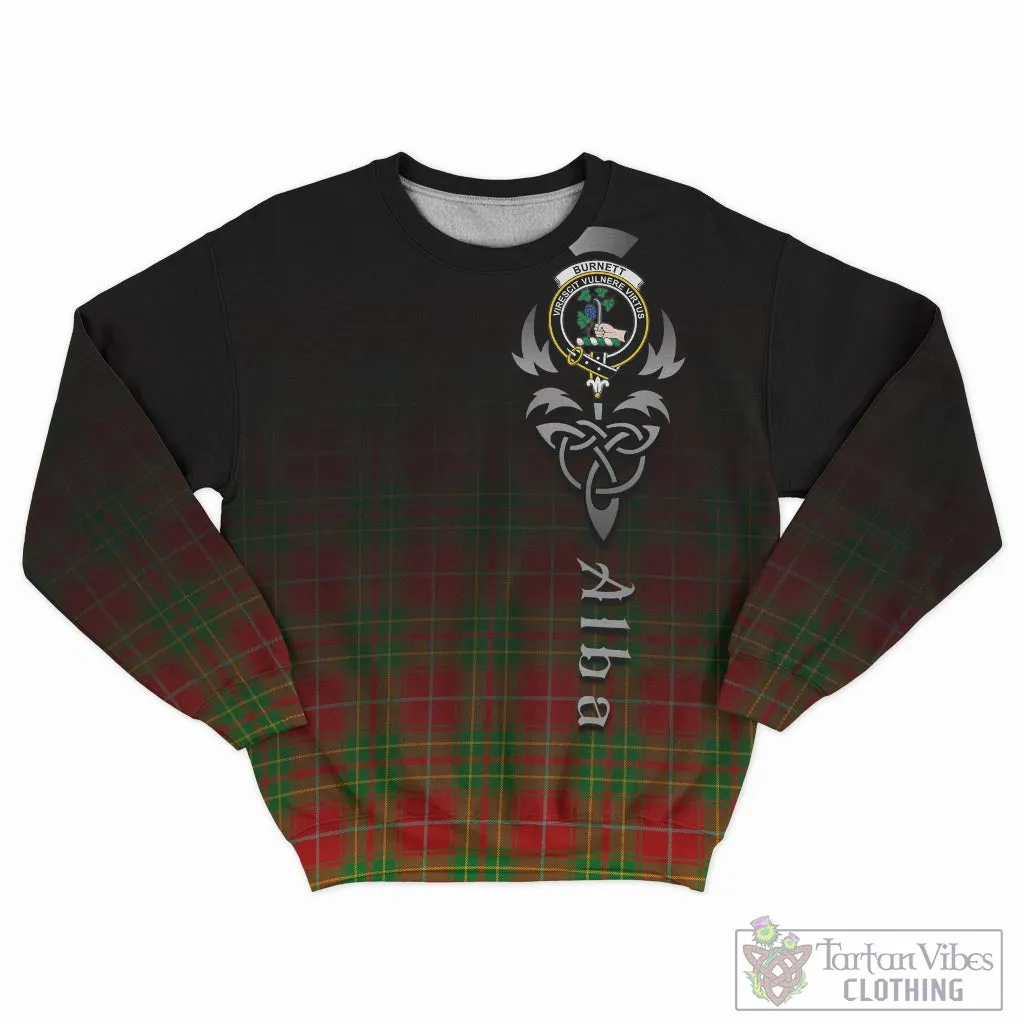 Burnett Tartan Sweatshirt Featuring Alba Gu Brath Family Crest Celtic Inspired