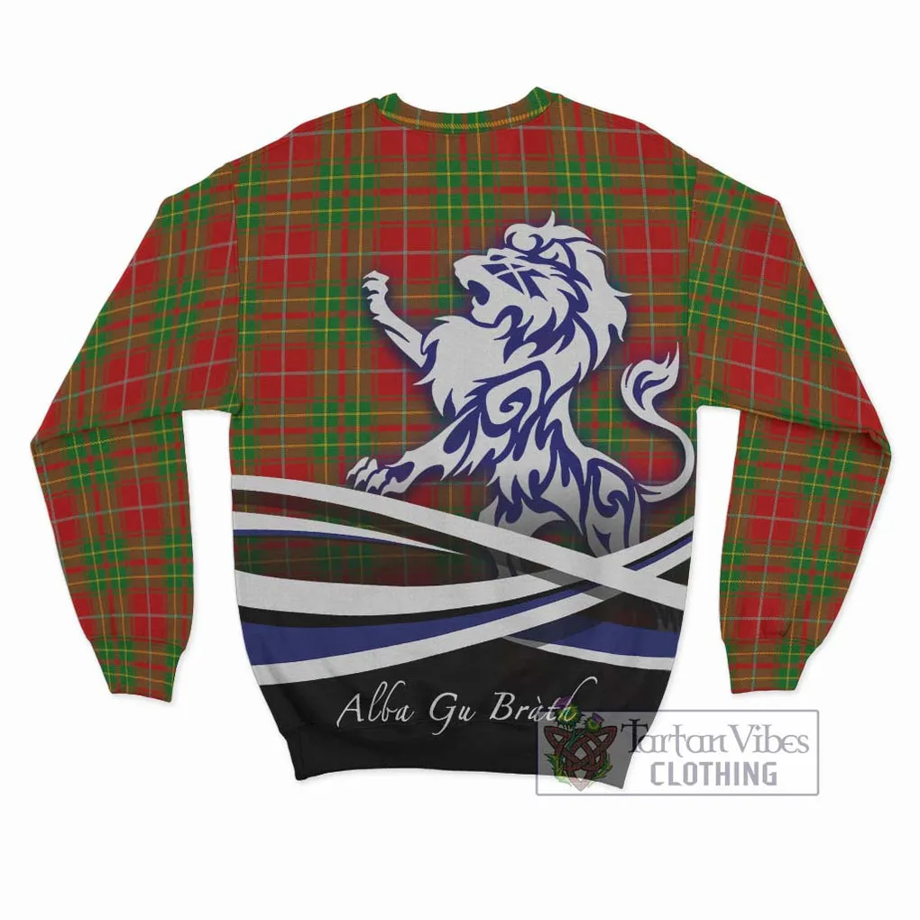 Burnett Tartan Sweatshirt with Alba Gu Brath Regal Lion Emblem