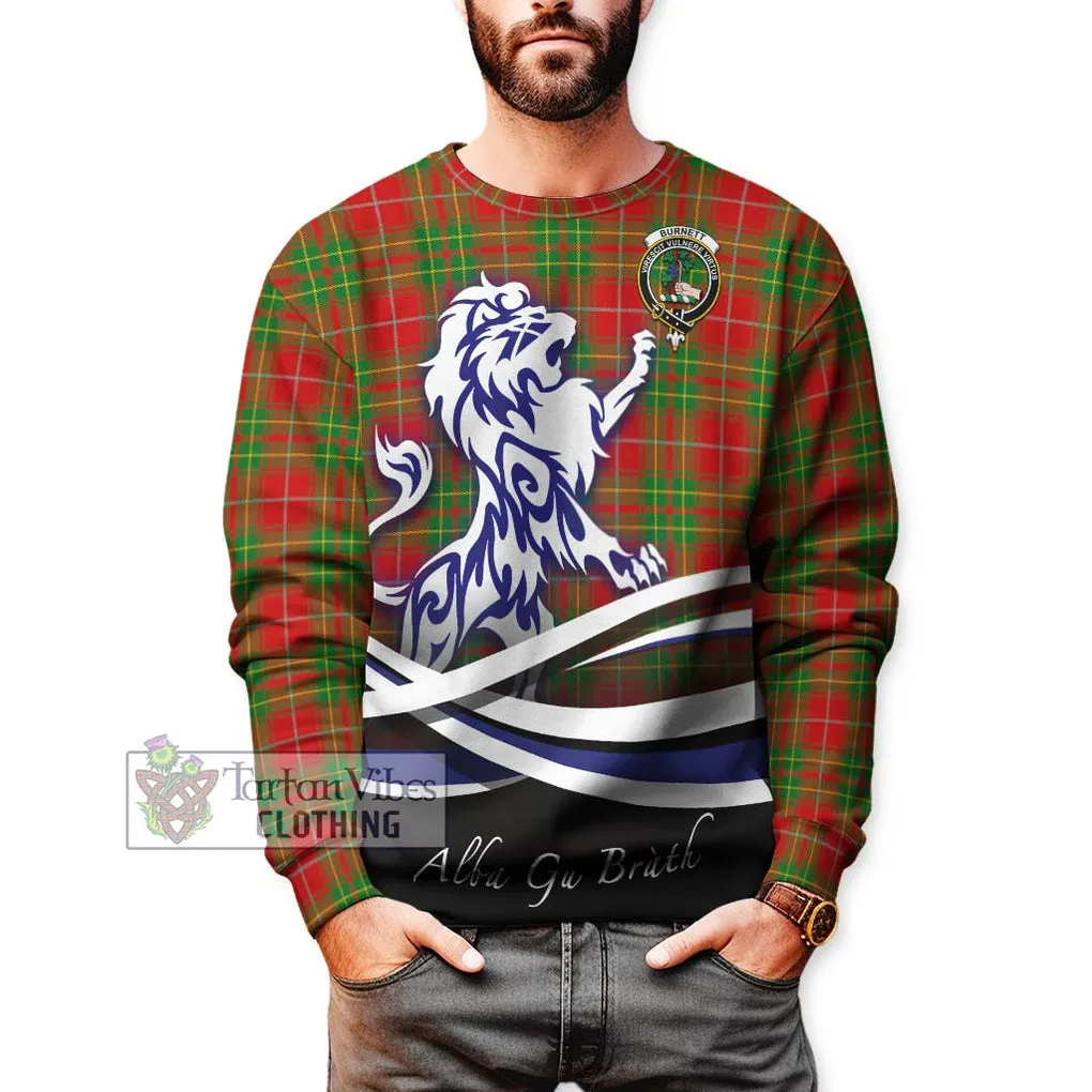 Burnett Tartan Sweatshirt with Alba Gu Brath Regal Lion Emblem