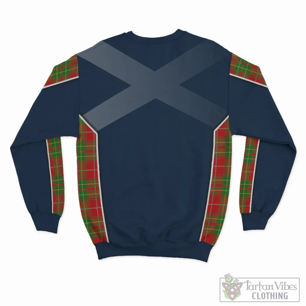 Burnett Tartan Sweatshirt with Family Crest and Scottish Thistle Vibes Sport Style