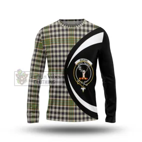 Burns Check Tartan Long Sleeve T-Shirt with Family Crest Circle Style