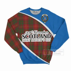 Burns Family Crest Tartan Sweatshirt Celebrate Saint Andrew's Day in Style