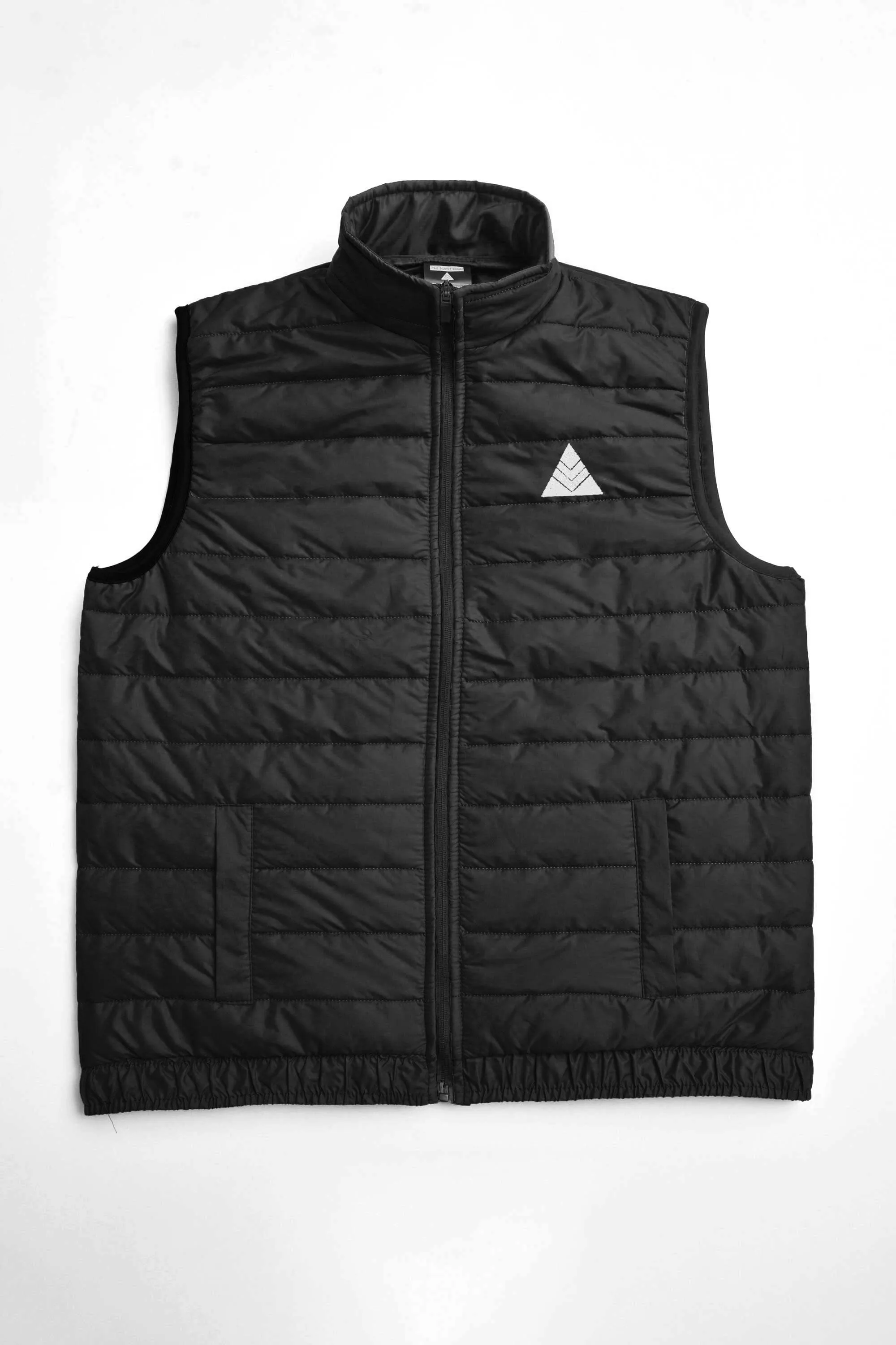 Burnt Soul Men's Triangle Embroidered Body Warmer Puffer Gilet