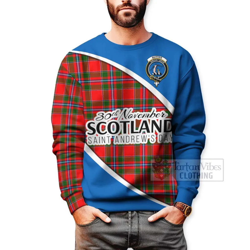 Butter Family Crest Tartan Sweatshirt Celebrate Saint Andrew's Day in Style