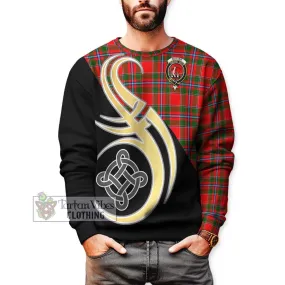 Butter Tartan Sweatshirt with Family Crest and Celtic Symbol Style