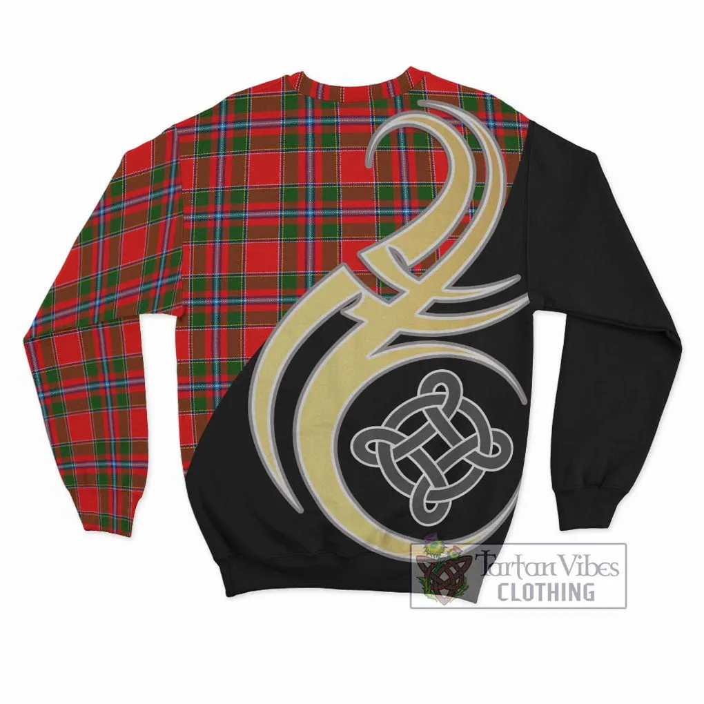 Butter Tartan Sweatshirt with Family Crest and Celtic Symbol Style